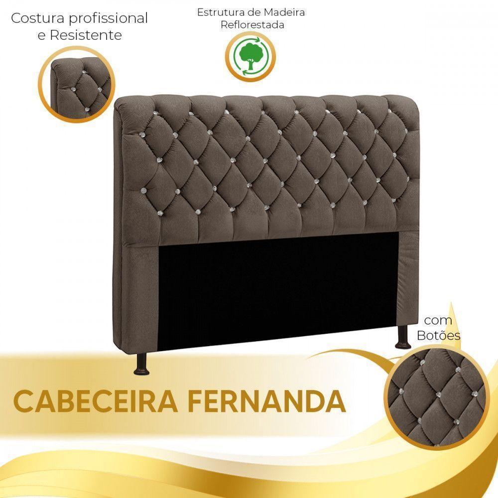 Cabeceira Fernanda 1,95 Para Cama Box King Size - Veludo Chocolate - 2