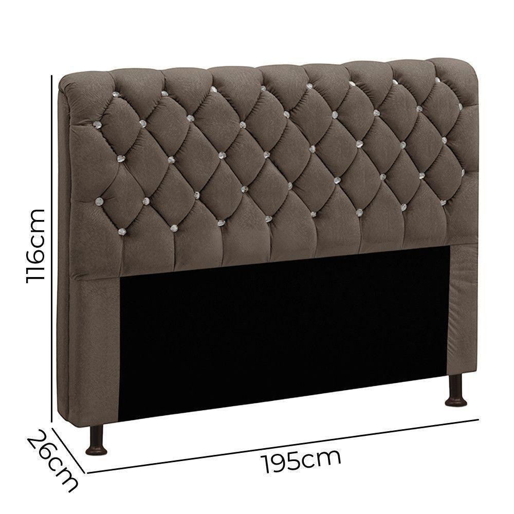 Cabeceira Fernanda 1,95 Para Cama Box King Size - Veludo Chocolate - 3