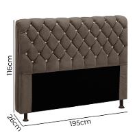 Cabeceira Fernanda 1,95 Para Cama Box King Size - Veludo Chocolate - 3