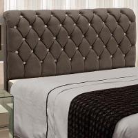Cabeceira Fernanda 1,95 Para Cama Box King Size - Veludo Chocolate