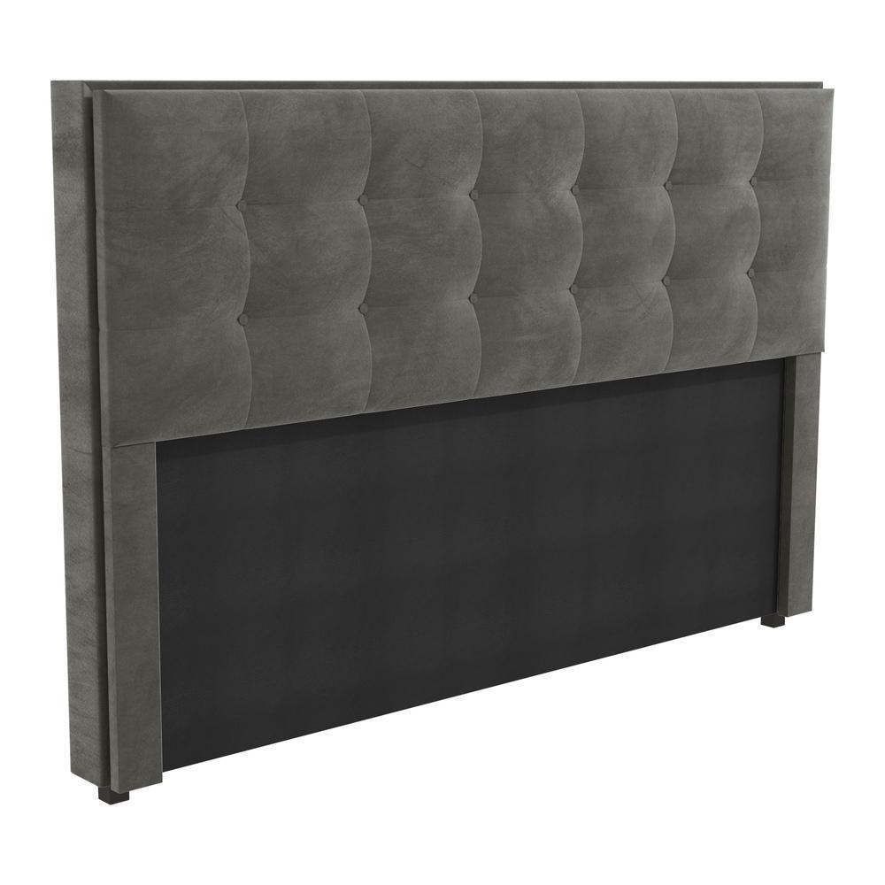 Cabeceira Estofada King 195cm Multimóveis Cr35164 Chumbo Chumbo - 1