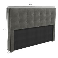 Cabeceira Estofada King 195cm Multimóveis Cr35164 Chumbo Chumbo - 2