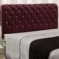 Cabeceira Fernanda 1,60 Para Cama Box Queen - Veludo Vinho