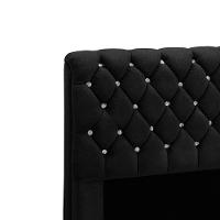 Cabeceira Fernanda 1,95 Para Cama Box King Size - Veludo Preto - 2