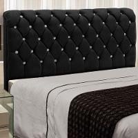 Cabeceira Fernanda 1,95 Para Cama Box King Size - Veludo Preto