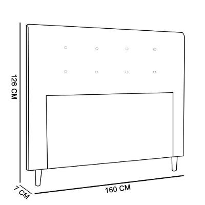 Cabeceira Luna para Cama Box Queen 160cm Corino Preto