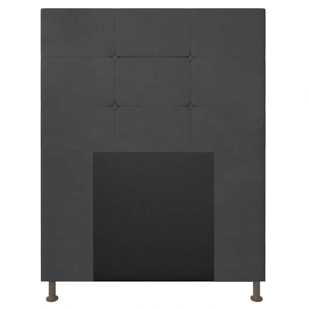 Cabeceira Cama Box Solteiro 90Cm D10 Safira Suede Cinza - Mpozenato - 5