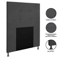 Cabeceira Cama Box Solteiro 90Cm D10 Safira Suede Cinza - Mpozenato - 13