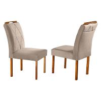 Conjunto Sala De Jantar Natalle Mesa Redonda 100 Cm E 4 Cadeiras Moveis Mix Mel/off White/ Bege Areia - 5