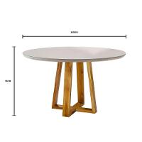 Conjunto Sala De Jantar Natalle Mesa Redonda 100 Cm E 4 Cadeiras Moveis Mix Mel/off White/ Bege Areia - 6