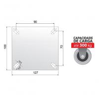 Rodizio Pu gir. Industrial 5 Pol. Roda Ferro c/ Freio Colson - 2