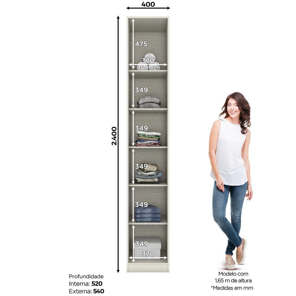 Guarda Roupa Modulado 01 Porta Predileto Henn Areia Hp - 4