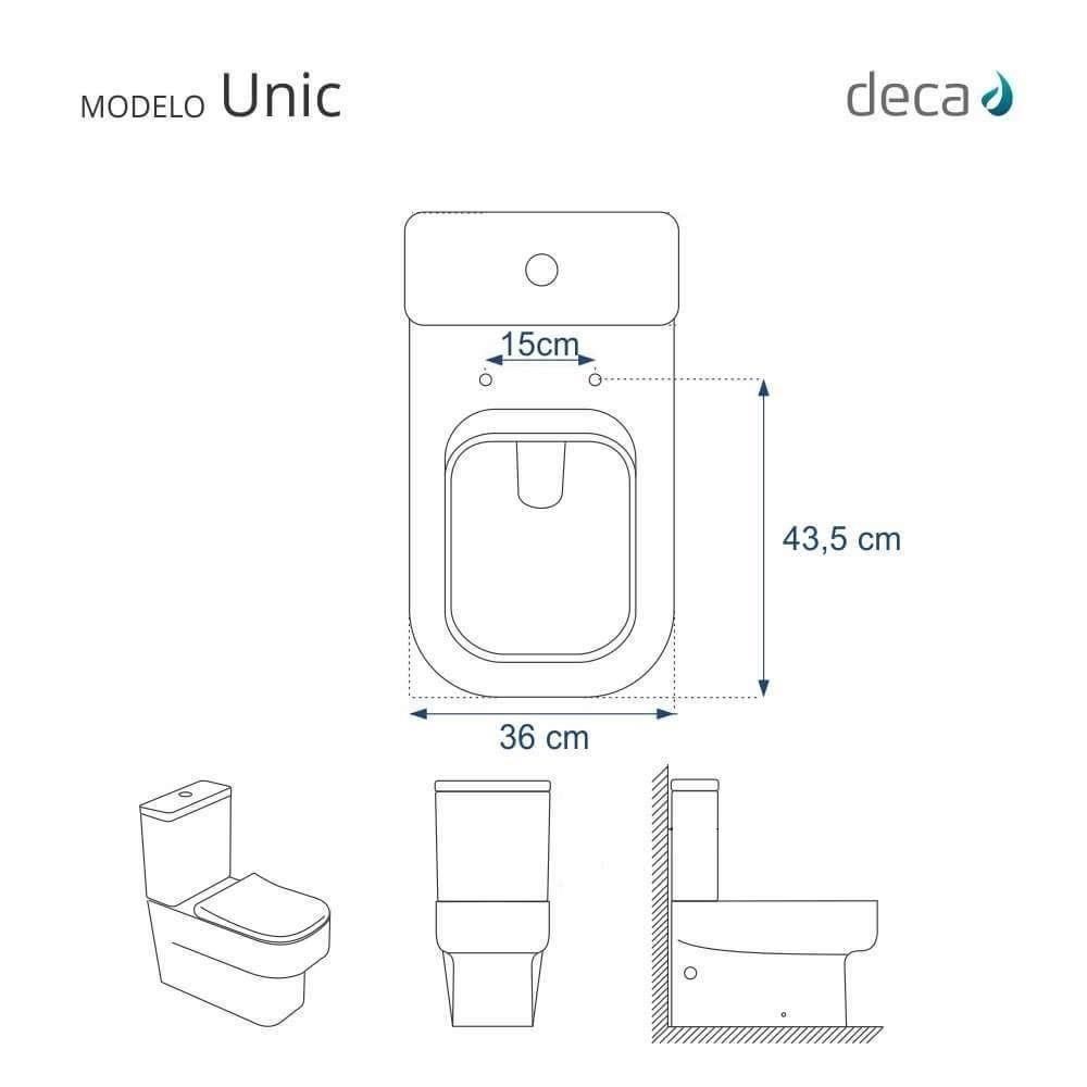 Assento Poliester Soft Close Antimicrobiano Unic Branco Para Vaso Deca Com Ferragem Dourada - 8