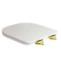 Assento Poliester Soft Close Antimicrobiano Unic Branco Para Vaso Deca Com Ferragem Dourada - 5