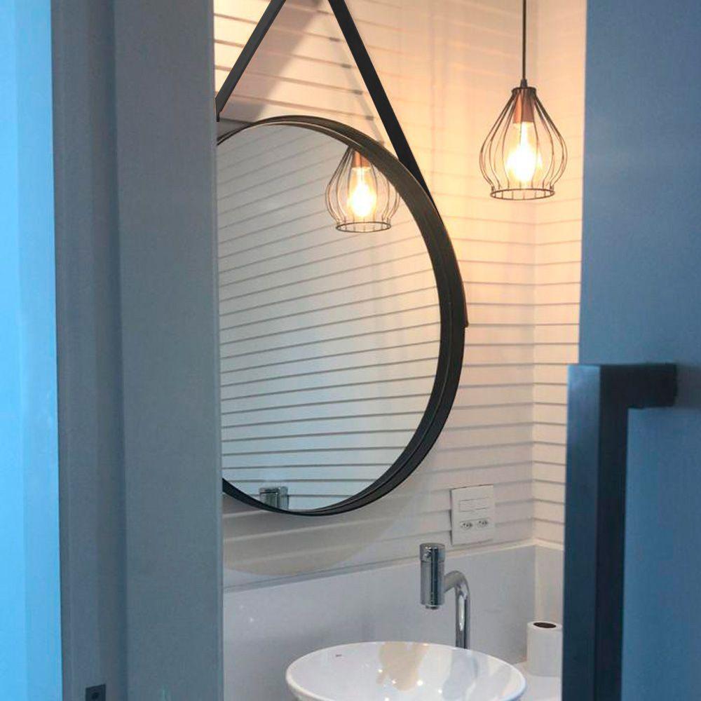 Espelho Redondo 35cm Decorativo Adnet Preto Escandinavo - 3