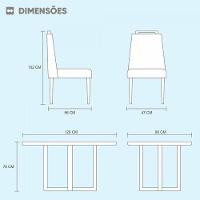 Kit Jantar 4 Lug Mesa E Cadeiras Mel/Off White/ Bege Areia - 2
