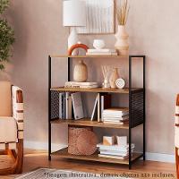 Estante Estilo Industrial 94 Cm Com Tela P1024 Preto Mell Pp Preto Mell - 3