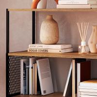 Estante Estilo Industrial 94 Cm Com Tela P1024 Preto Mell Pp Preto Mell - 8