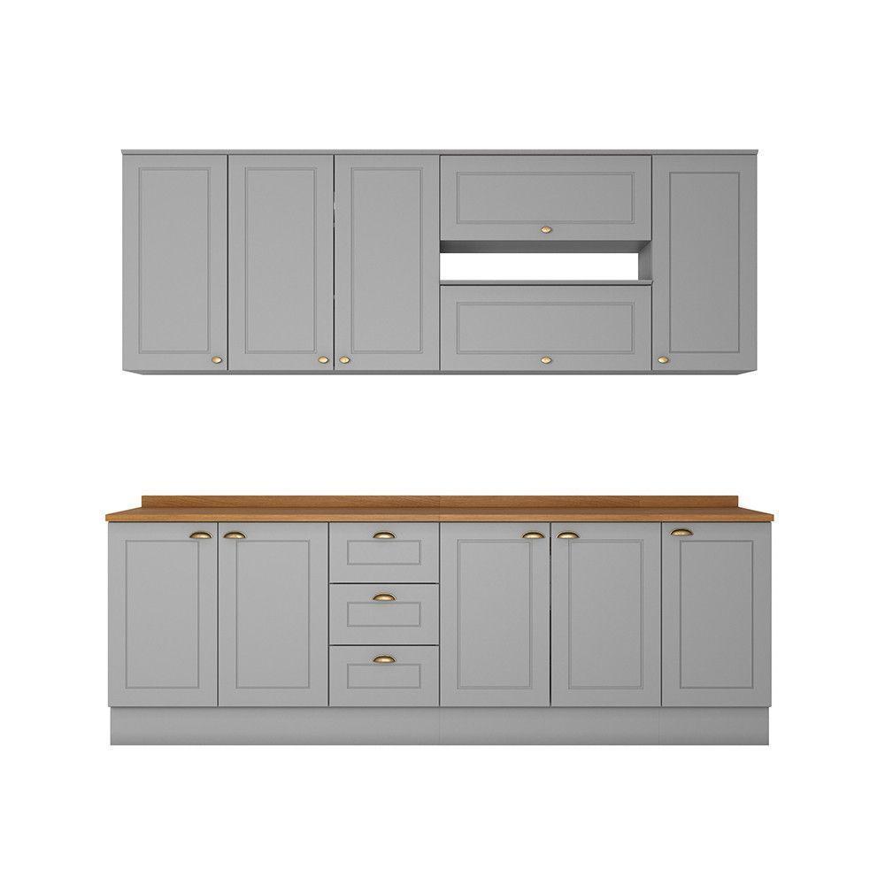 Cozinha Compacta Com Tampo 7 Peças Amy Casa 812 Cinza - 2