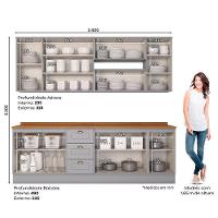 Cozinha Compacta Com Tampo 7 Peças Amy Casa 812 Cinza - 4