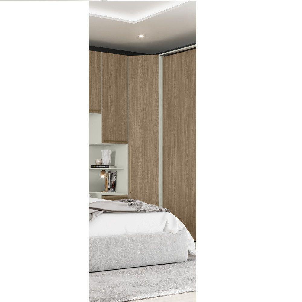 Guarda Roupa Canto Oblíquo Modulado 01 Porta Predileto Henn Areia Hp Com Jequitibá - 1