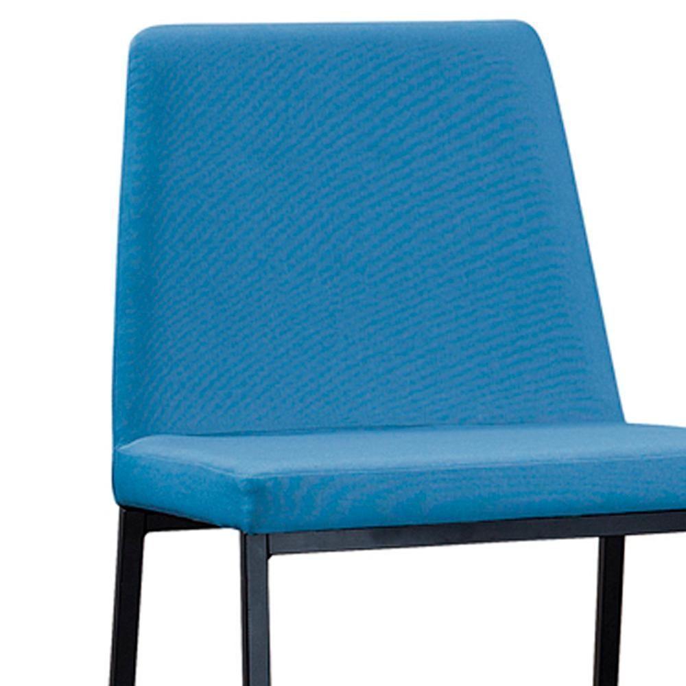 Kit 2 Cadeiras Estofadas Base Aço Preto F37 Linho Azul Jeans Dmobiliario Azul Jeans - 3