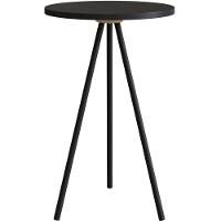 Mesa Lateral Redonda Artesano 53,5 Cm (altura) Em Mdp Preto Estrutura Metálica Em Aço Preto - 1