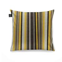 Capa Para Almofada Tecido Estampado Listras Cinza e Amarelo
