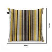 Capa Para Almofada Tecido Estampado Listras Cinza e Amarelo - 9