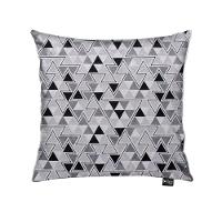Capa Para Almofada Tecido Triângulo Preto e Cinza D96 - 1