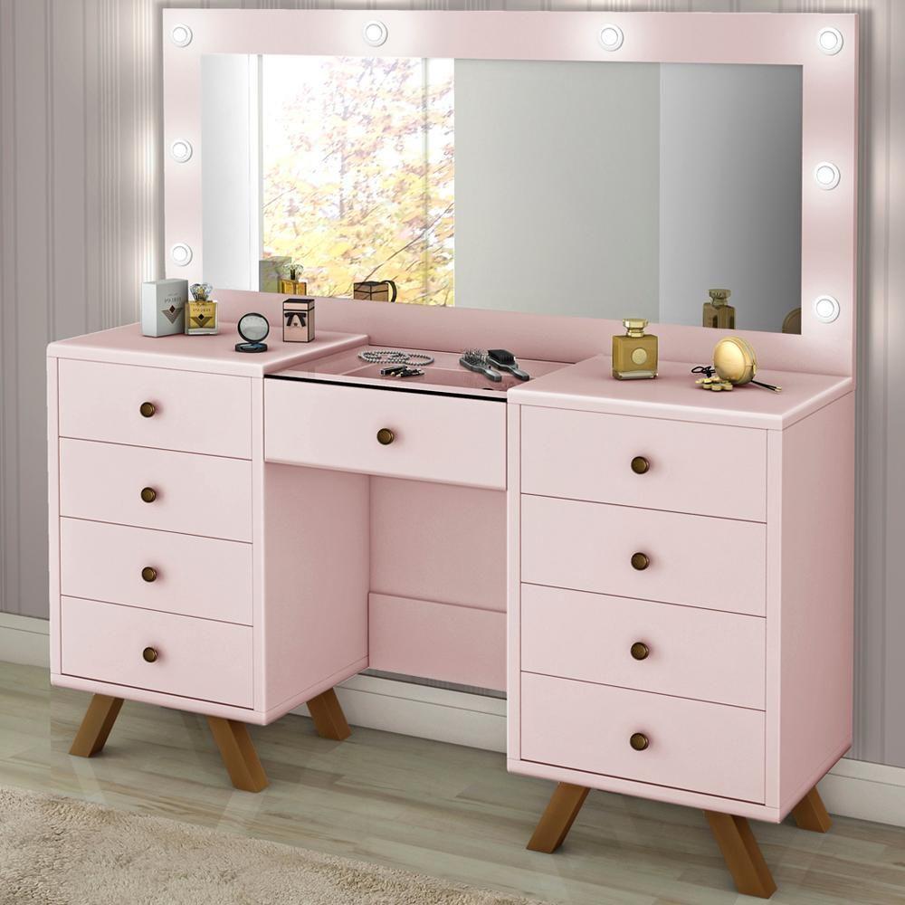 Penteadeira Camarim Com Espelho 00808900 Rose Lpa Rose - 8