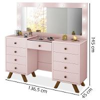 Penteadeira Camarim Com Espelho 00808900 Rose Lpa Rose - 6