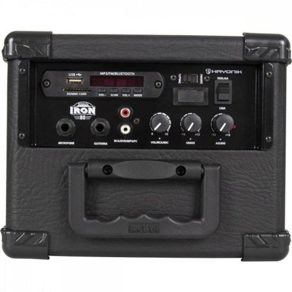 Caixa Multiuso Hayonik Iron Classic 80 20w Bluetooth Preta. - 3