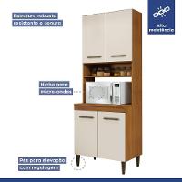Cozinha Completa 10 Portas 3 Gavetas Atenas Kaiki Moveis Nature/off White - 5