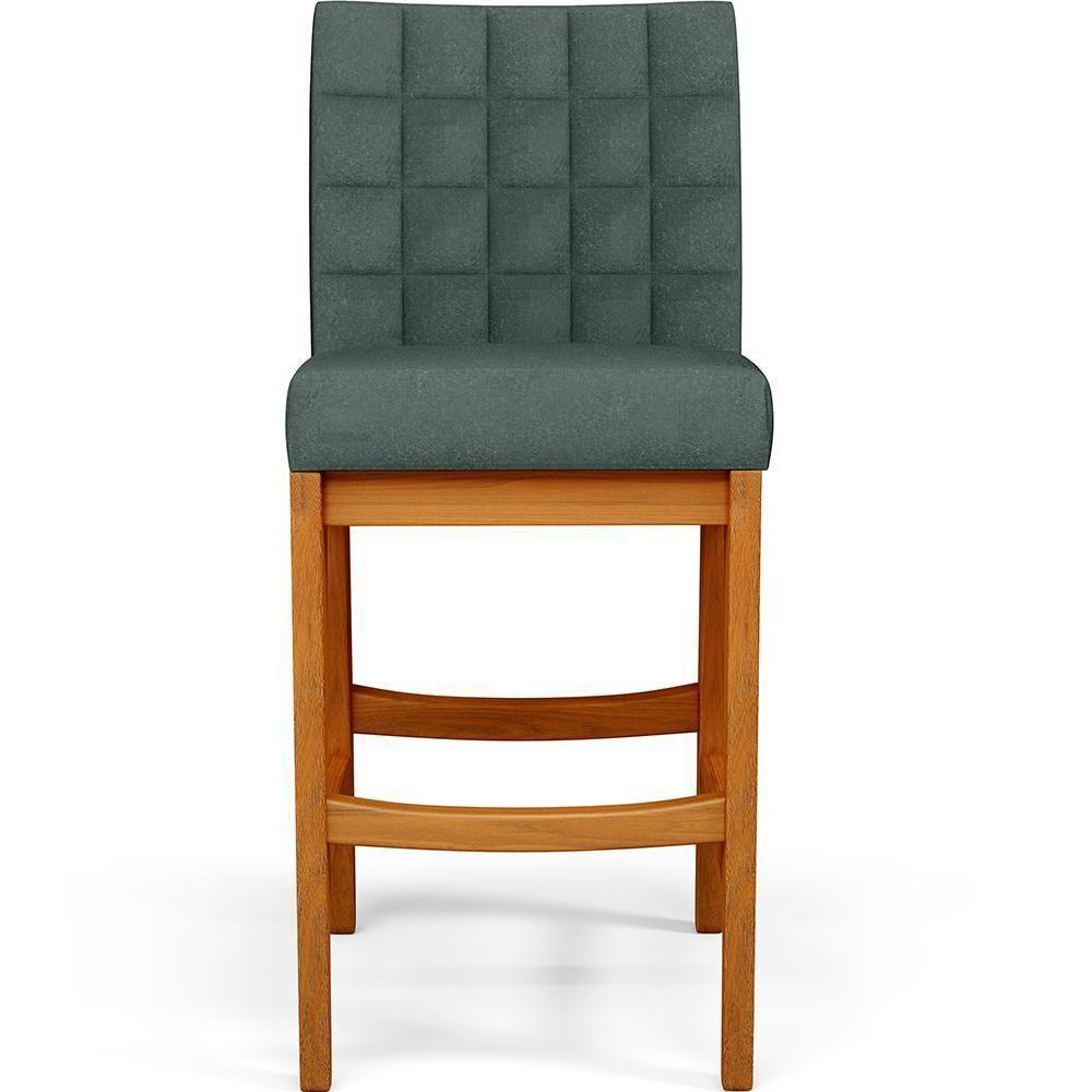Banqueta Baixa Para Cozinha Fixa Mila L02 Verde Musgo - 2