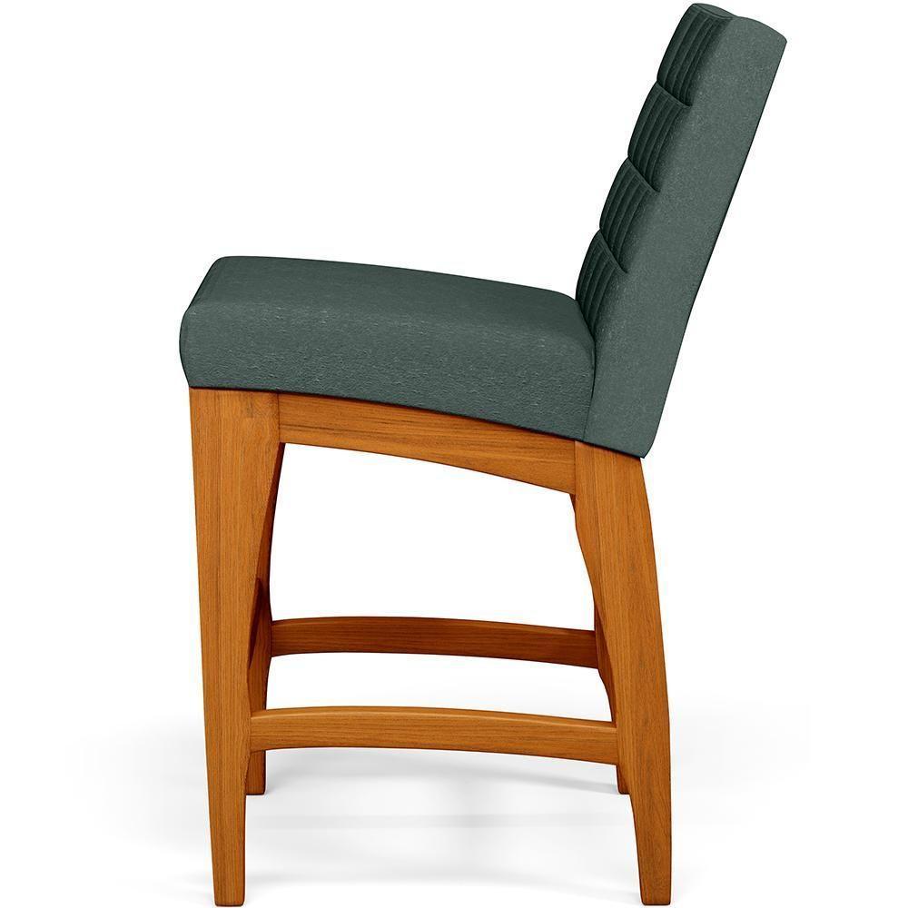 Banqueta Baixa Para Cozinha Fixa Mila L02 Verde Musgo - 3