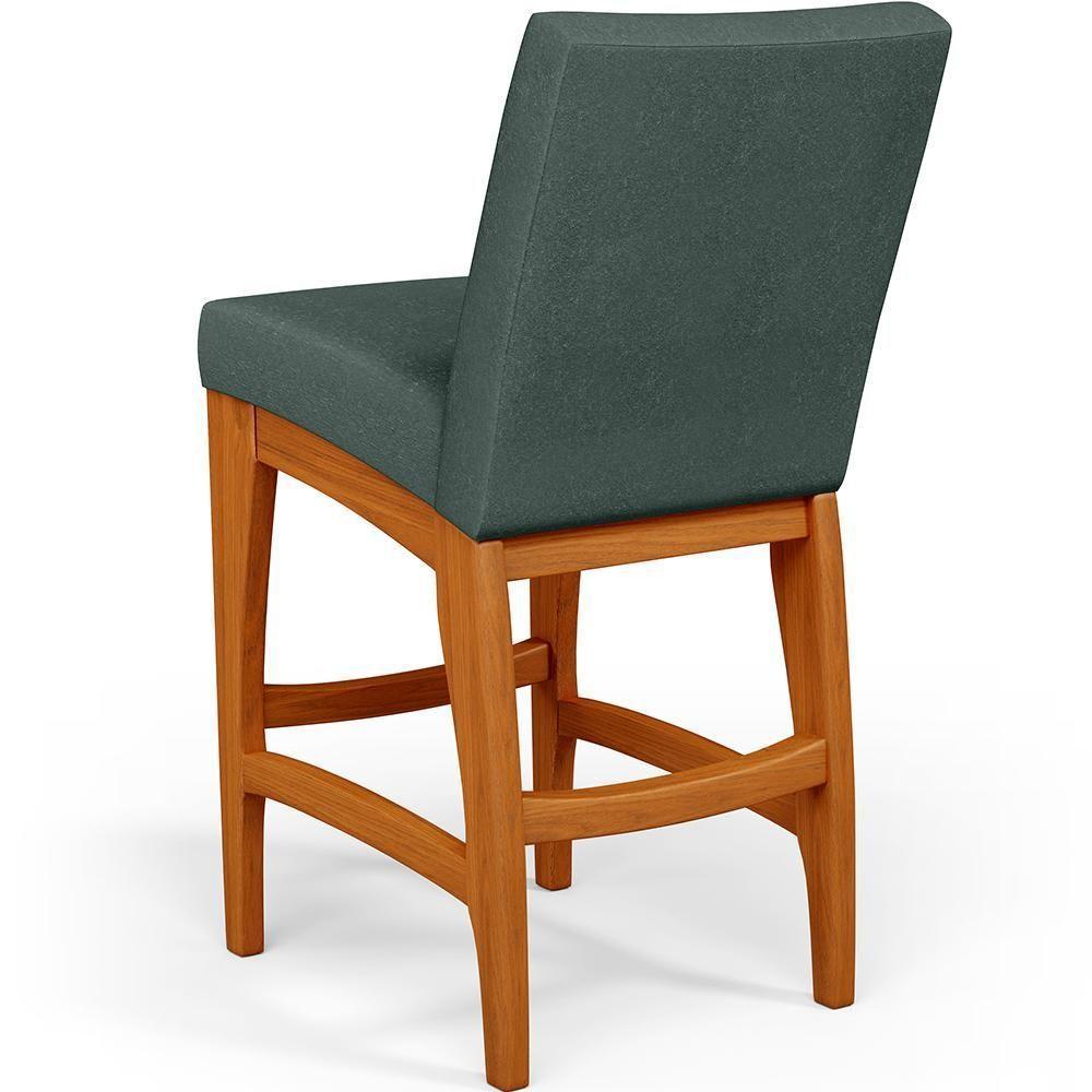 Banqueta Baixa Para Cozinha Fixa Mila L02 Verde Musgo - 4