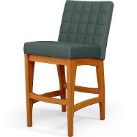 Banqueta Baixa Para Cozinha Fixa Mila L02 Verde Musgo - 1