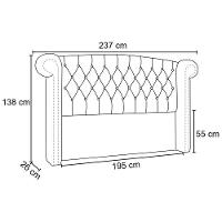Cabeceira Cama Box Casal King 195cm Provença Com Calçadeira Vêneto P02 Linho Chumbo - 3