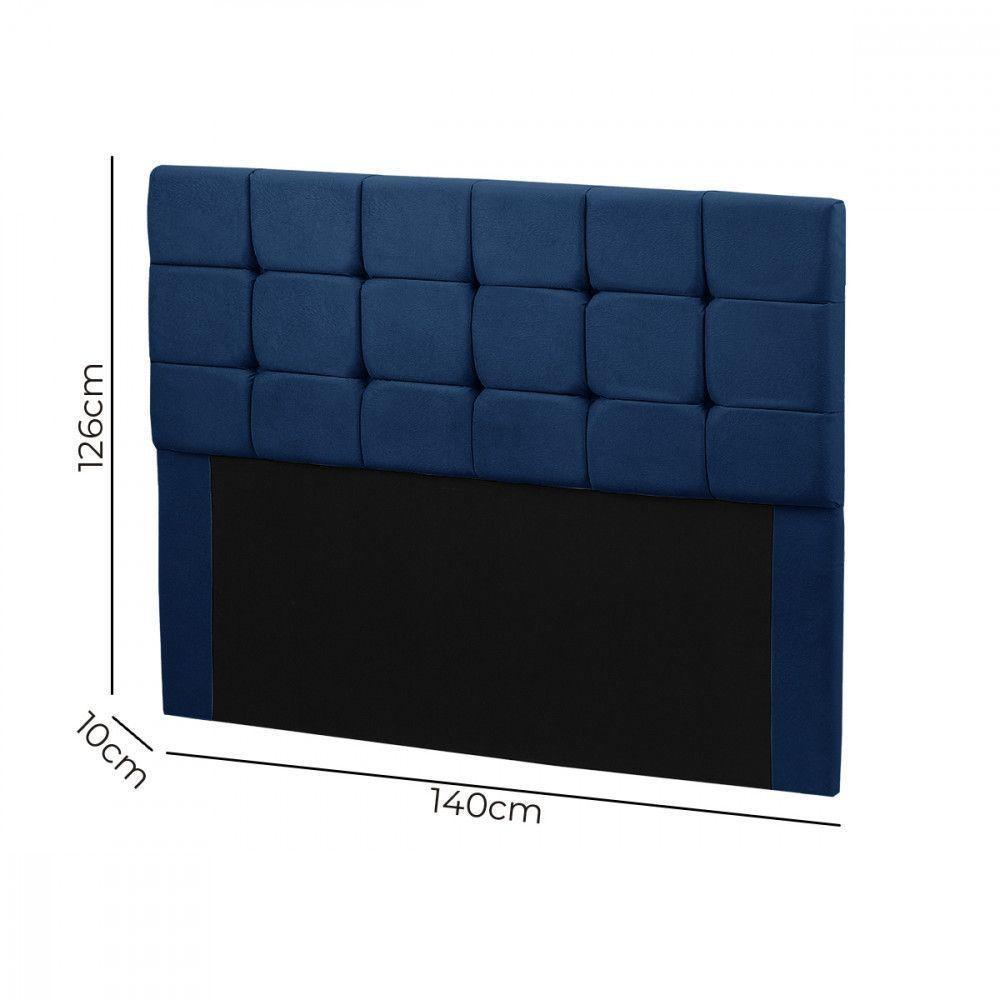 Cabeceira Julia 1,40 M Casal C- Design Moderno Veludo Speciale Home Azul - 3