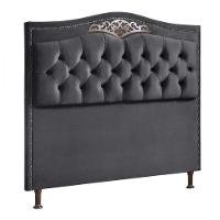Cabeceira Holanda 1,60 Para Cama Box Queen - Veludo Chumbo - 1