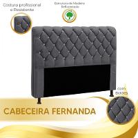 Cabeceira Fernanda 1,60 Para Cama Box Queen - Veludo Chumbo - 3
