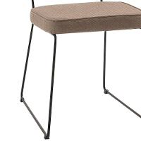 Cadeira Estofada Base Em Aço F53 Linho Bege Dmobiliario Bege - 3