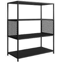 Estante Estilo Industrial 94 Cm Com Tela P1024 Preto Pp Preto - 1
