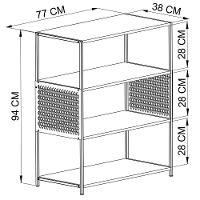 Estante Estilo Industrial 94 Cm Com Tela P1024 Preto Pp Preto - 5