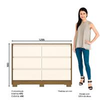 Cômoda 6 Gavetas Layla Casa 812 Nature Com Off White - 3