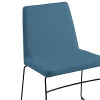 Kit 2 Cadeiras Estofadas Base Em Aço F41 Azul Jeans - 1