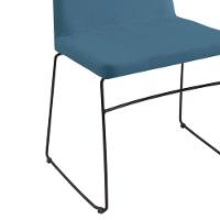 Kit 2 Cadeiras Estofadas Base Em Aço F41 Azul Jeans - 2