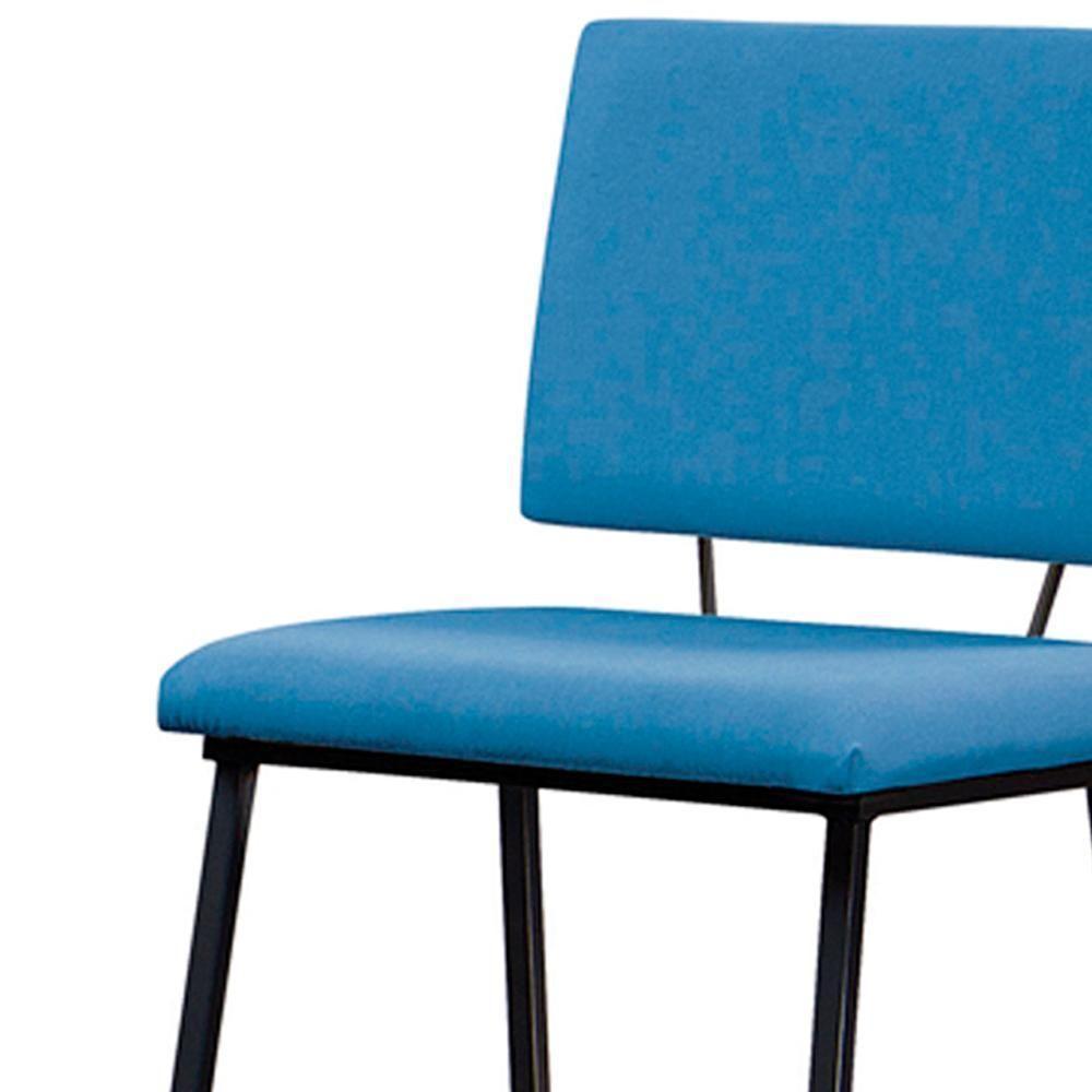 Kit 2 Cadeiras Estofadas Base Em Aço F38 Azul Jeans - 3