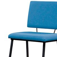 Kit 2 Cadeiras Estofadas Base Em Aço F38 Azul Jeans - 3